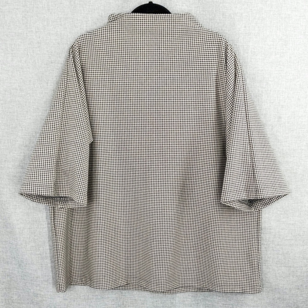 Bryn Walker Women's 1X Houndstooth Mock Neck 3/4 Sleeve Blouse $170 Retail - Picture 3 of 9